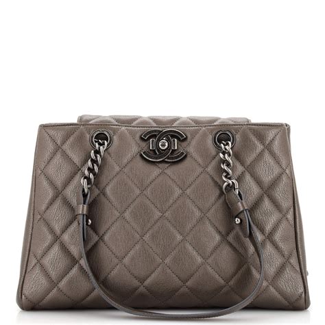 Chanel City Rock Shopping Tote Quilted Goatskin Large 